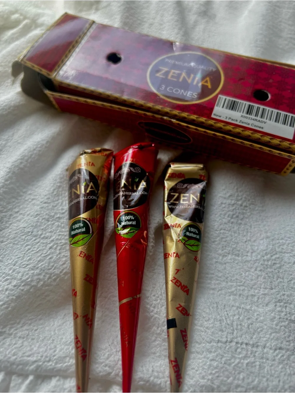 Premium Red Henna Cones - 3 Pack